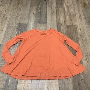We The Free Orange Long Sleeve Thermal Swing Top Orange